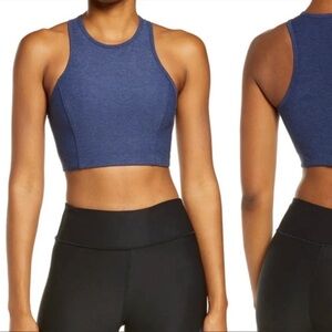 Women’s- Outdoor Voices Navy Textured Compression High Neck Crop Top, Size S